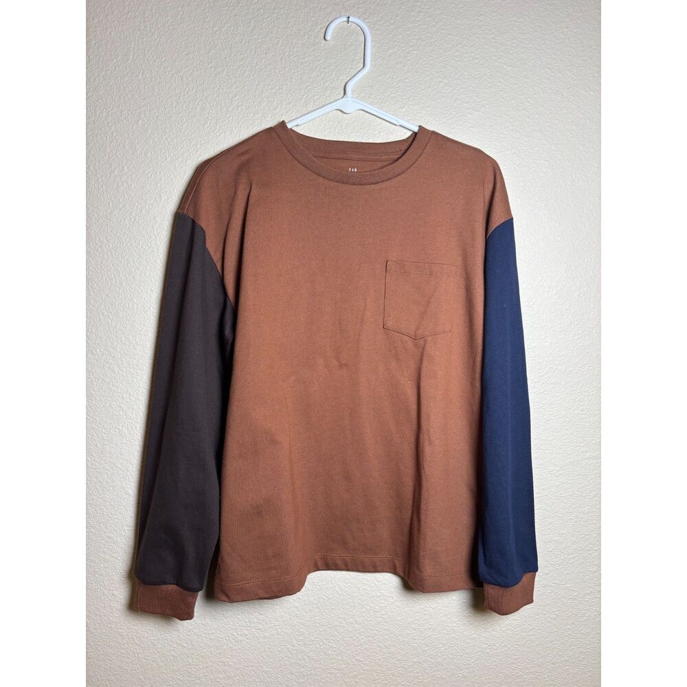 Gap Kids Oversized Colorblock Pocket T-Shirt Brown 2XL (14-16)